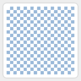 Wonky Checkerboard, White and Blue Magnet